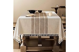 Rustic Cotton Linen Table Cloth Rectangle Tablecloths 60x84 Inch