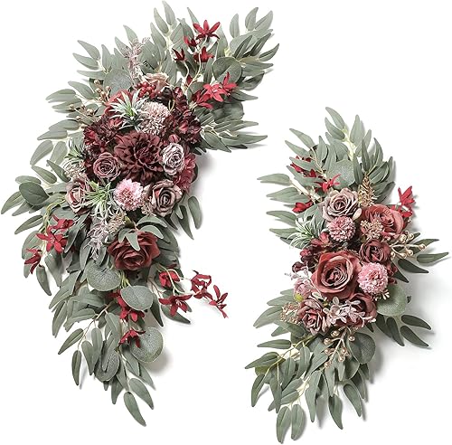 Serra Flora Kit de 2 piezas de guirnaldas de flores artificiales para manualidades, arco de boda, arreglos de vegetación floral, fiesta, ceremonia