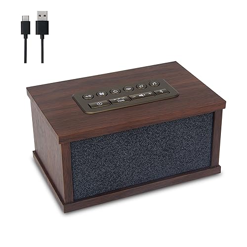 Enceinte Bluetooth et Lecteur de Sommeil en Bois, Rechargeable Bluetooth