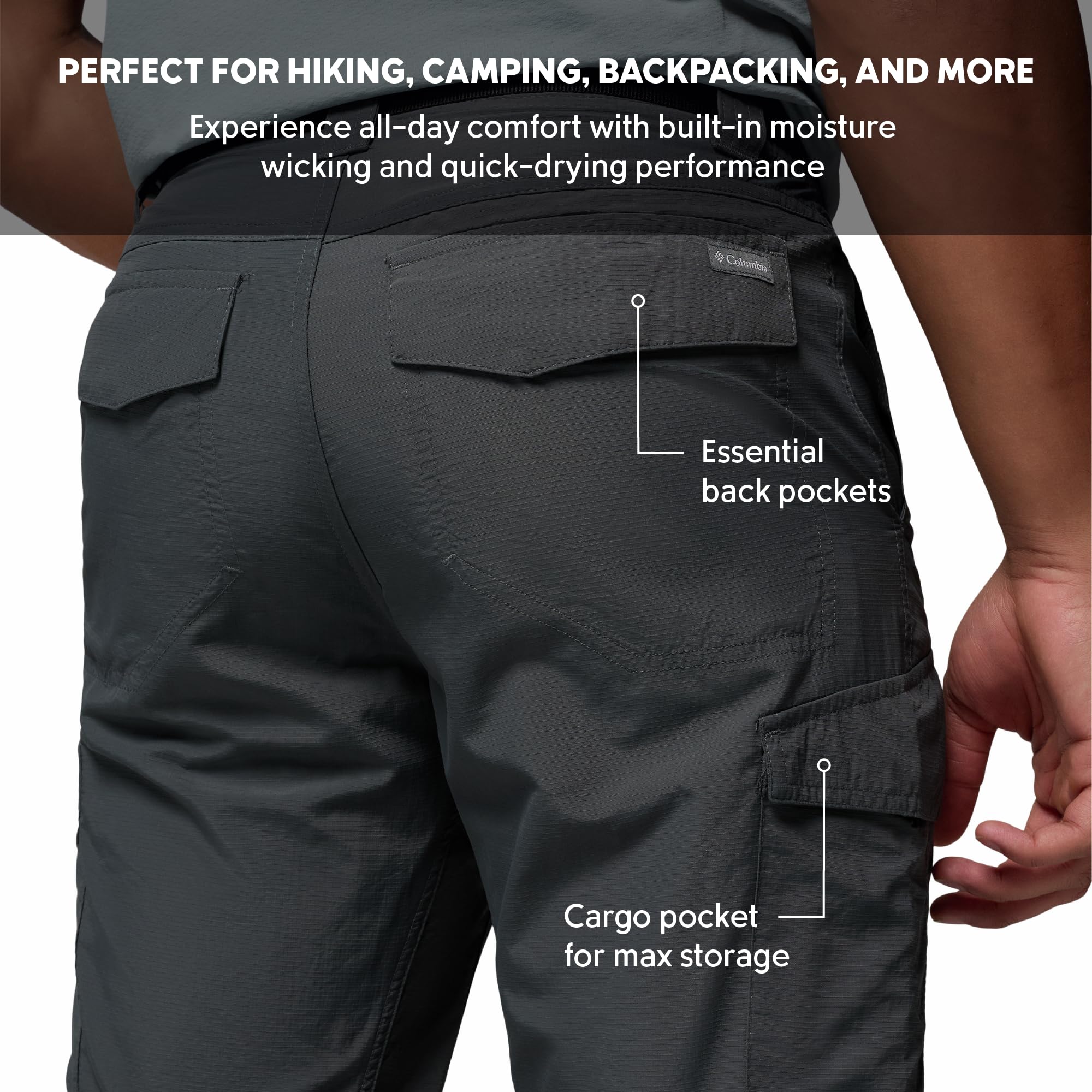 Columbia Silver Ridge Pantalon Convertible Homme Grill FR: L (Taille Fabricant: W34/L32)