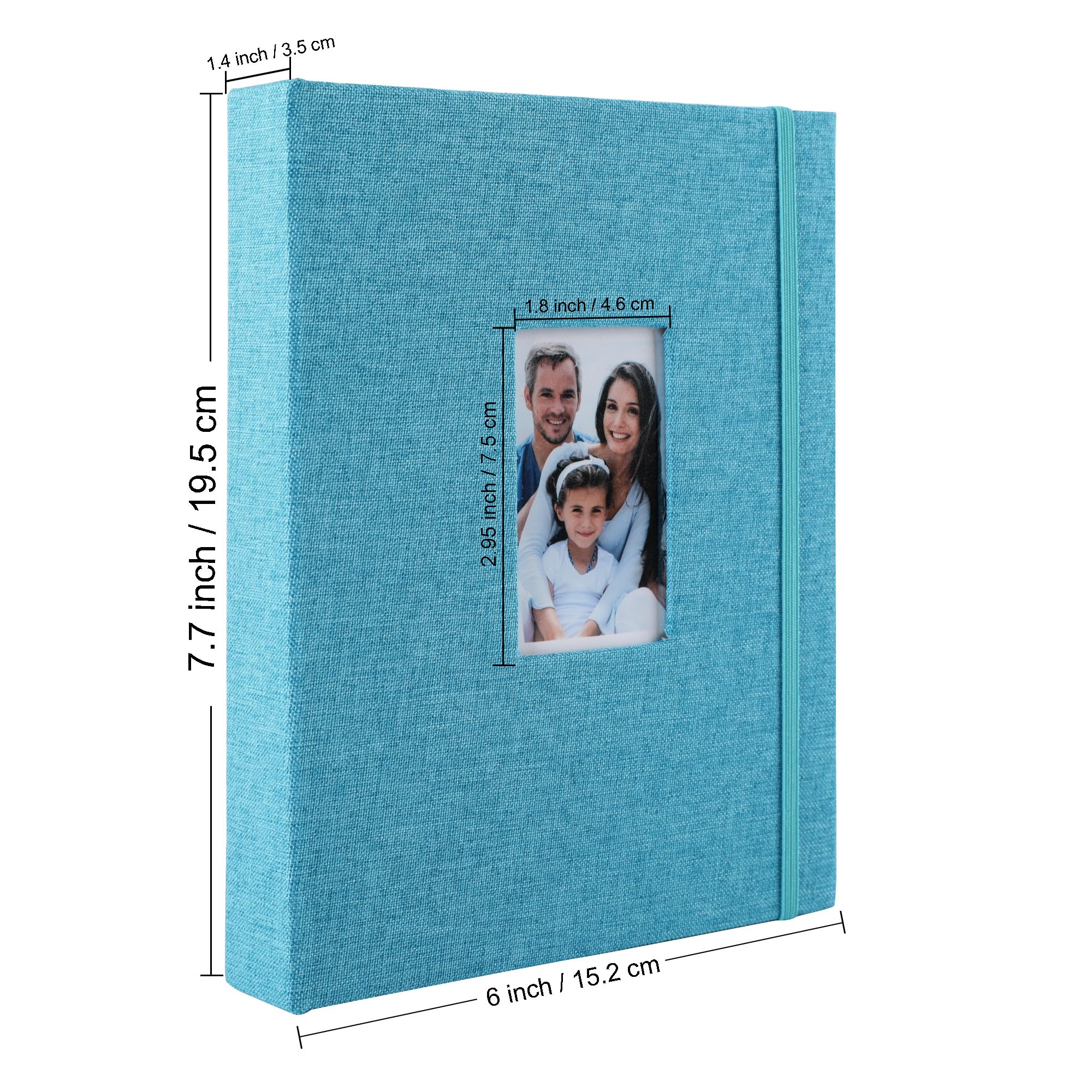 2-pak albumów fotograficznych Polaroid, każdy pomieści 280 zdjęć, niebieskie książki pamięci na zdjęcia 2 x 7,6 cm, lniana okładka, fotokartki z okienkiem, idealne na ślub, podróż, rozwój