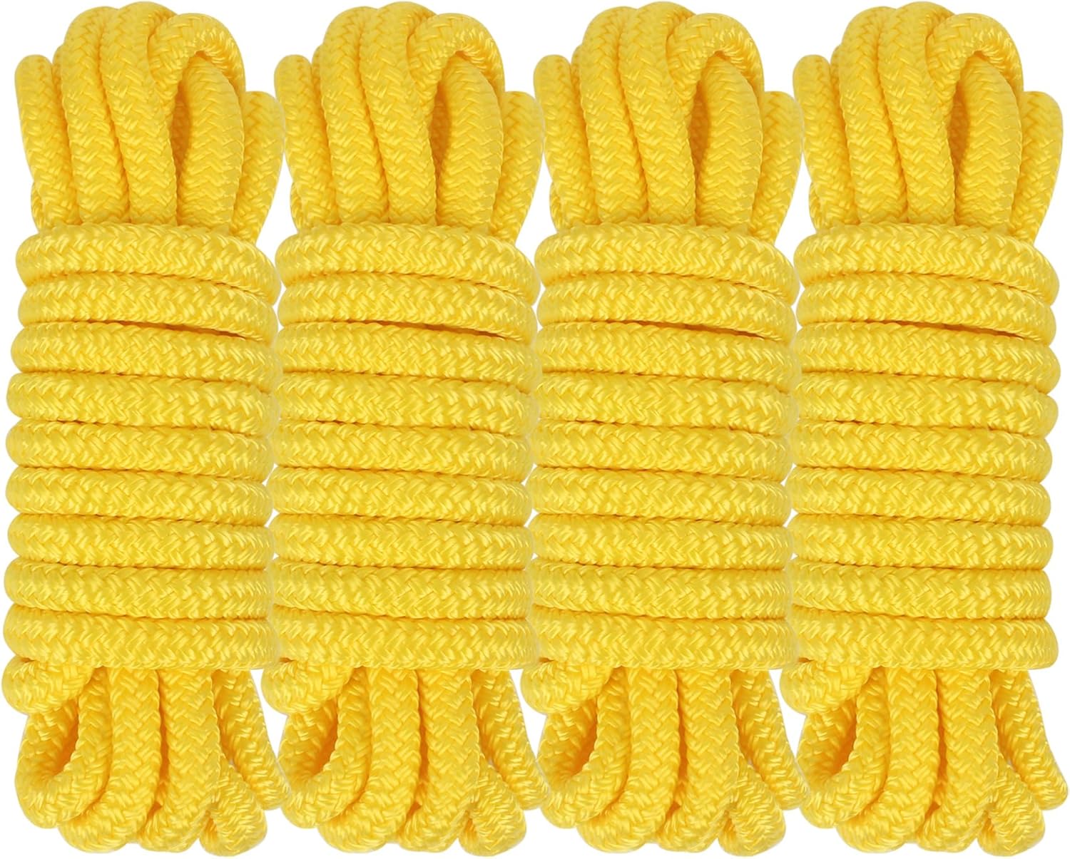 Dock Lines Boat Lines for Docking with Loop Double Braided Marine Mooring Ropes Boat Ropes for Docking with Eyelet Premium Dock Lines for Boats - 2 Pack,4 Pack