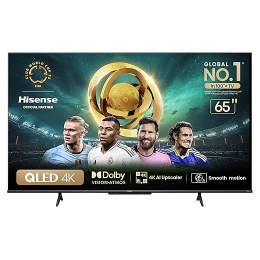 Hisense Smart TV UHD 4K QLED 65" Polegadas 65Q6N Google TV com HDR10+, Dolby Atmos, Sports Mode, Game Mode Plus e Compatível com Alexa