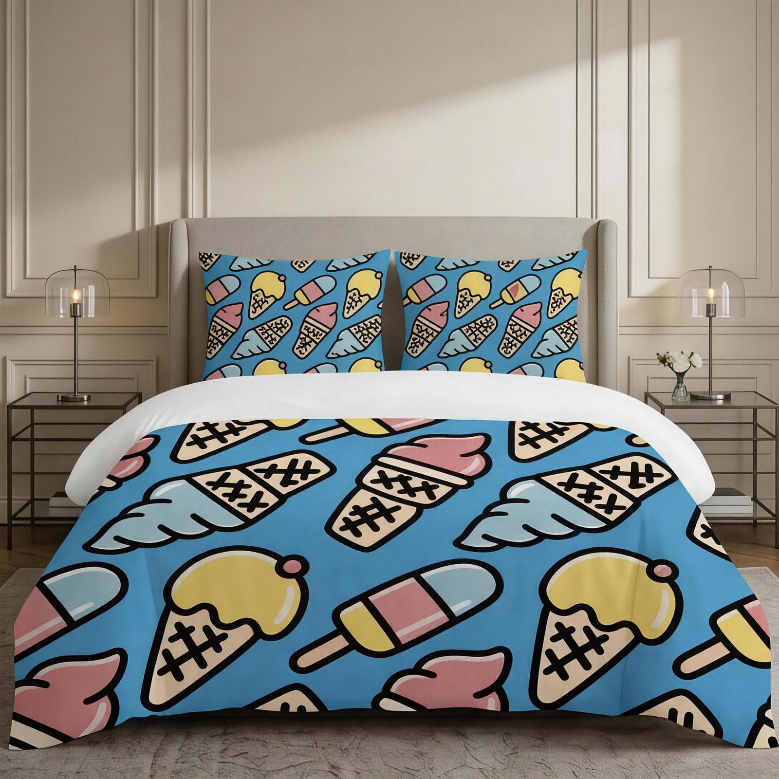 Housse de couette 200x220 grand confort parure lit ado adulte