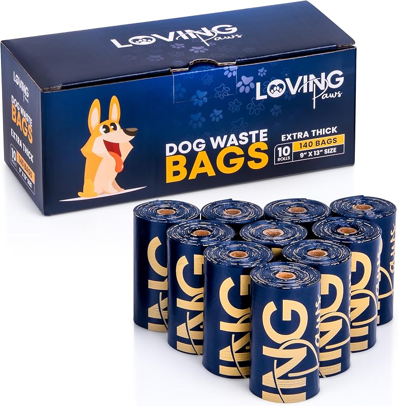 Bolsas para Fezes de Cães LOVING Paws Reforçadas, Sem Perfume, 140 Unidades