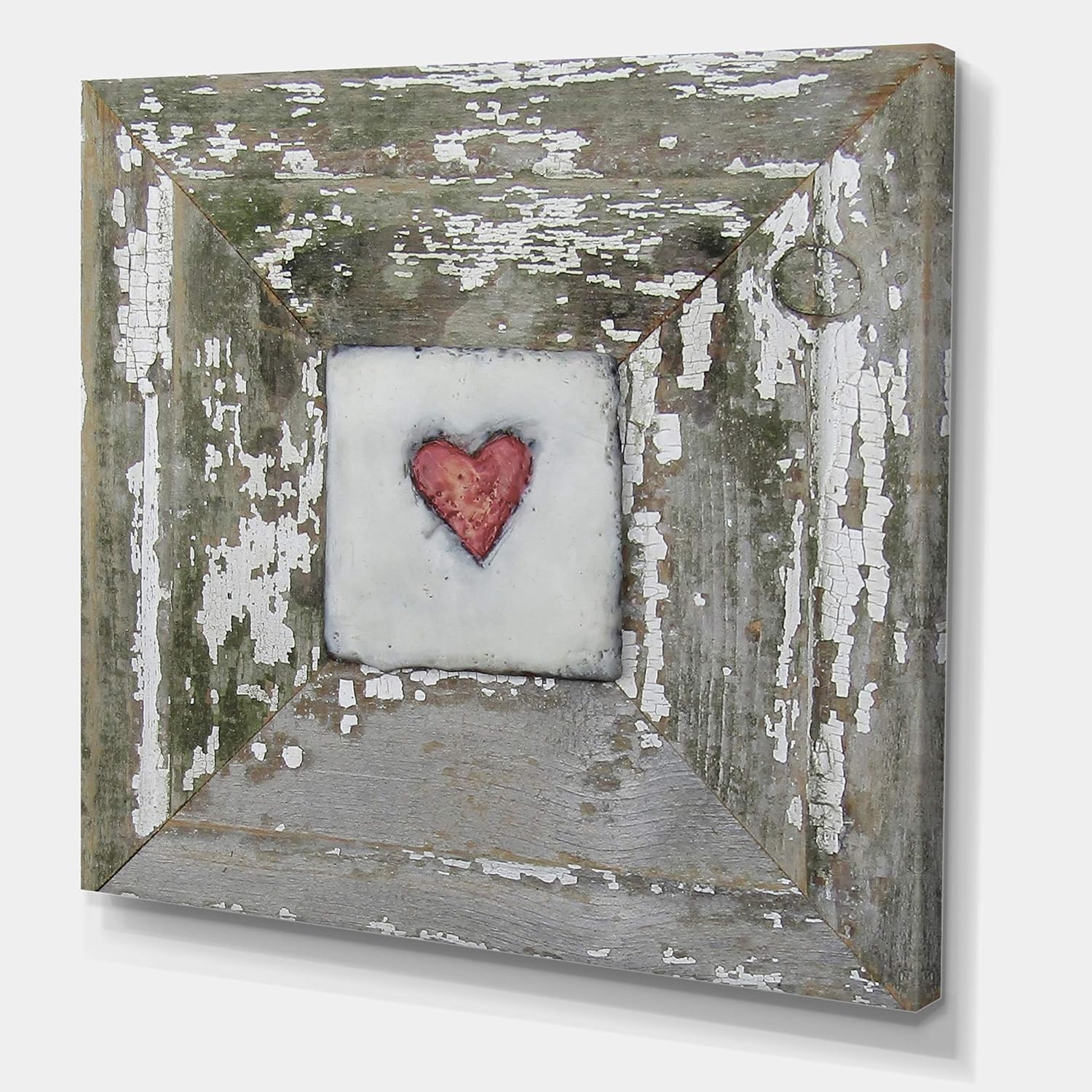 Designart 'Hearts' Desire Distressed White' Cottage