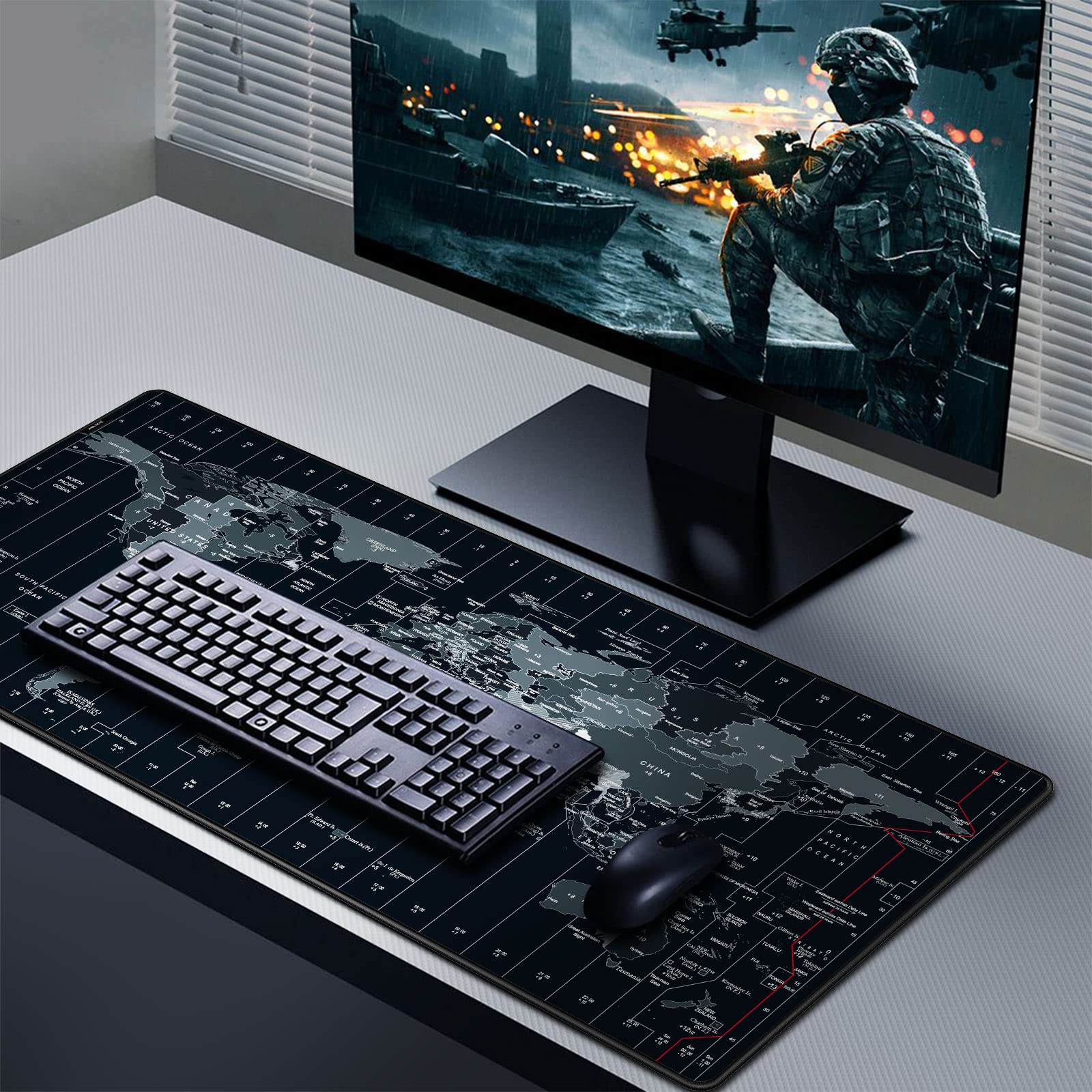 JIALONG Large Gaming Mouse Pad, Extended XXL Desk Mat 35.4×15.7 Inches Map — Amazon image 8