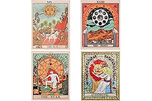 ZeeDix 4 Pcs Tarot Flag Tapestry