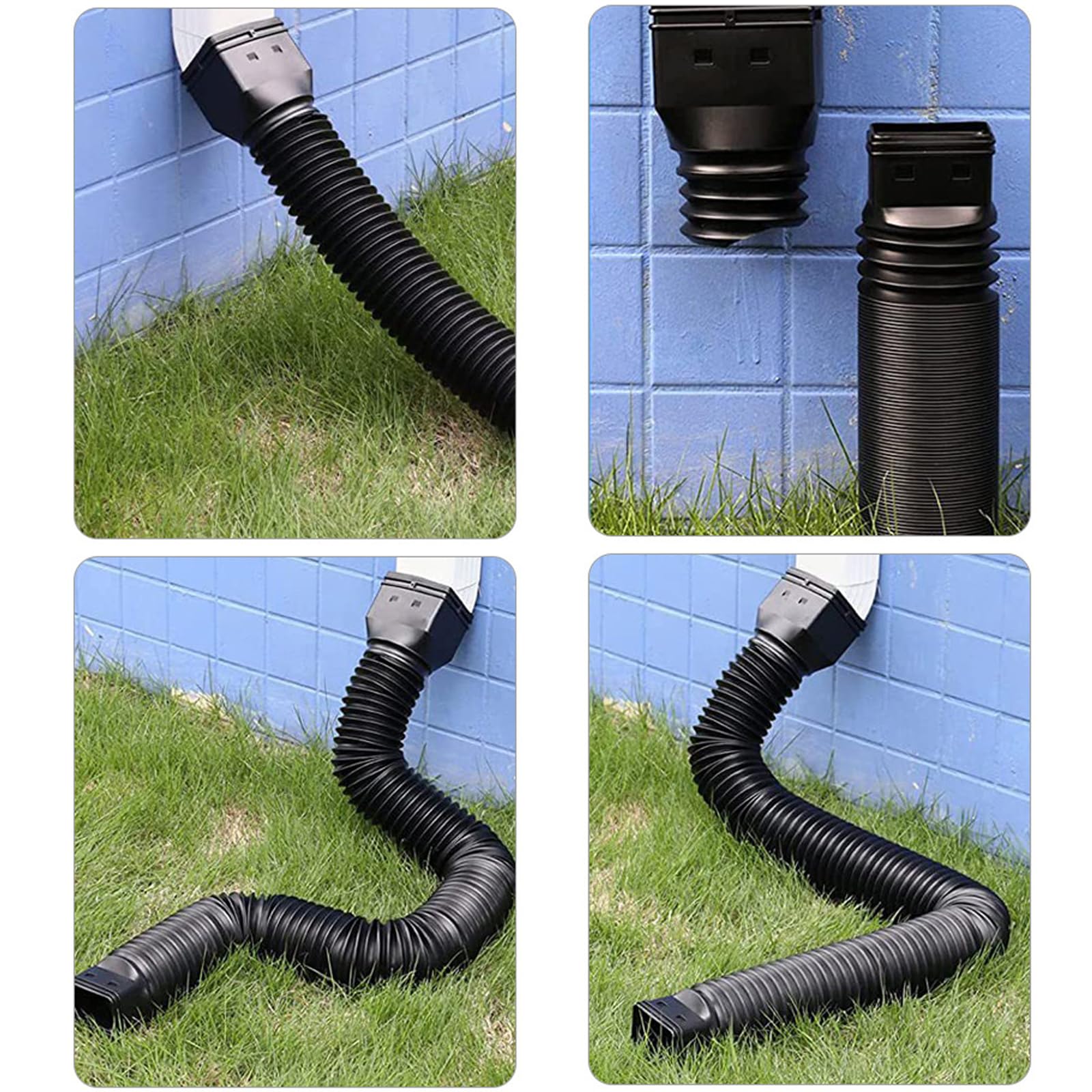 2 Piezas Extensión de Canalón de Lluvia, Extensor de Bajante de Lluvia Drenaje Retráctil para, Conector de Drenaje de Diseño Dividido de 21-60 Pulgada para la Mayoría de los Desagües Residenciales