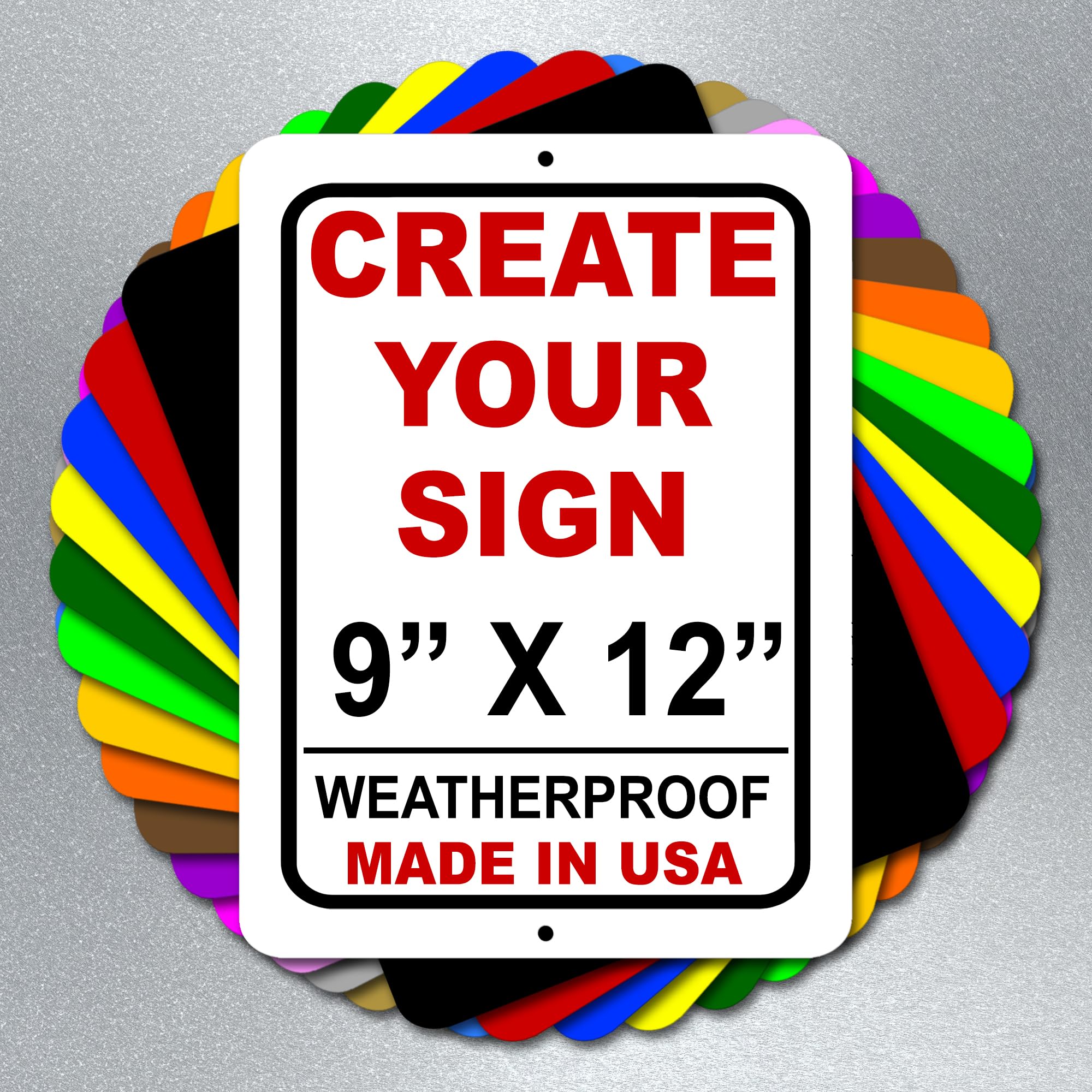 Personalized custom Metal Sign Design Your Own Multiple Colors (9x12, Vertical)