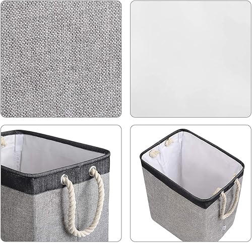 Miniatura 2 de DYD Paquete de 2 cestas para la ropa sucia con asas y soportes, cesta pequeñagrande y alta para niños y niñas, plegable, forro integrado para