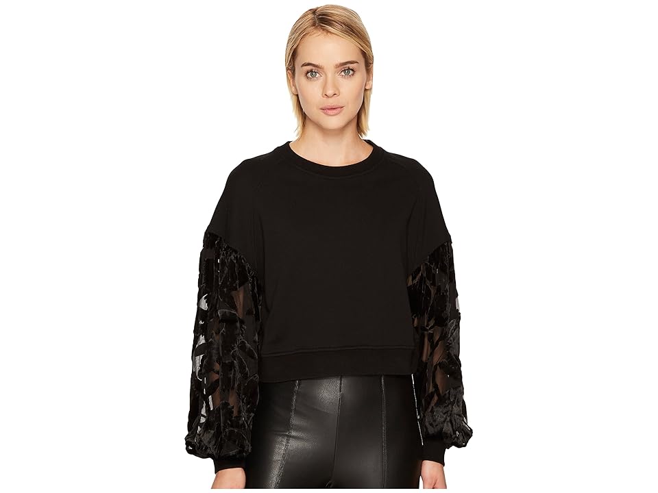 

McQ Ruche Sleeve Sweat (Darkest Black) Women's Clothing