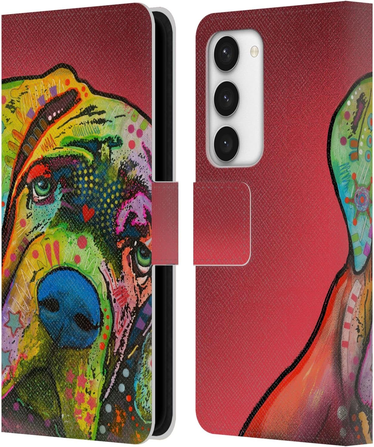 Head Case Designs Officially Licensed Dean Russo Pomeranian Dogs Leather Wallet Case Compatible with Samsung Galaxy S23 5G