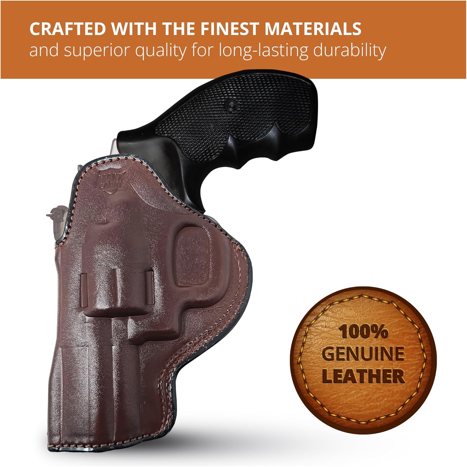 Genuine Leather Iwb Revolver Holster for S&W 357 Magnum 3" and 5 or 6 Shot Revolvers, 3" Barrel - Leather Concealed Carry Holster - Maxx Carry Holsters
