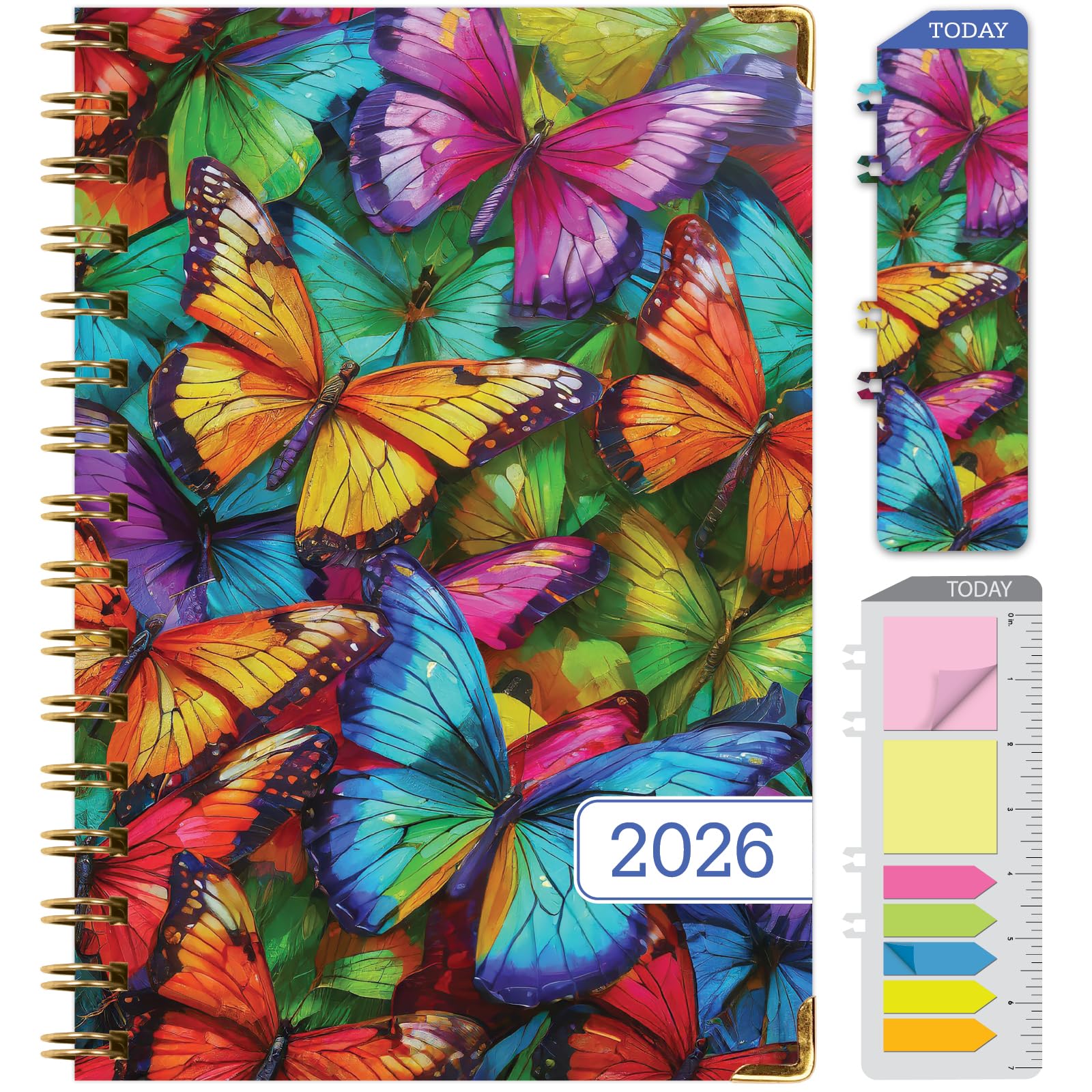 HARDCOVER 2026 Planner, 5.5"x8": 14 Months (November 2025 - December 2026), Daily Weekly Monthly Planner, Yearly Agenda, Bookmark, Pocket Folder and