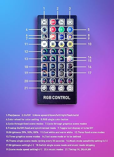 Miniatura 9 de Luz LED inteligente con forma de cono de Navidad, 6 pies, 265 luces LED, sincronización de música con aplicación remota y control local, patrón y