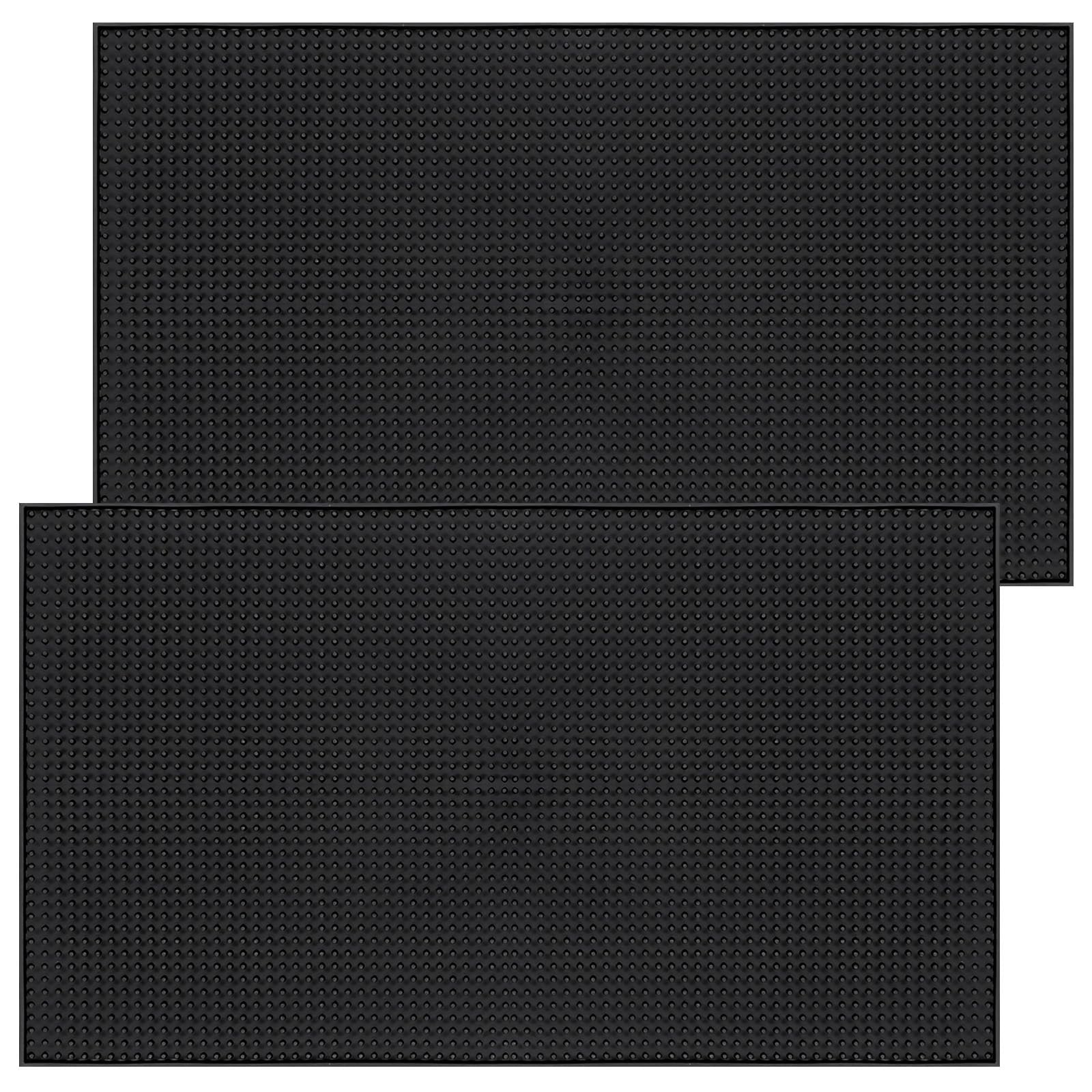 Photo 1 of moheaaei 2 Pack Extra Large Bar Mats, Black PVC, 28 x 16 Inch