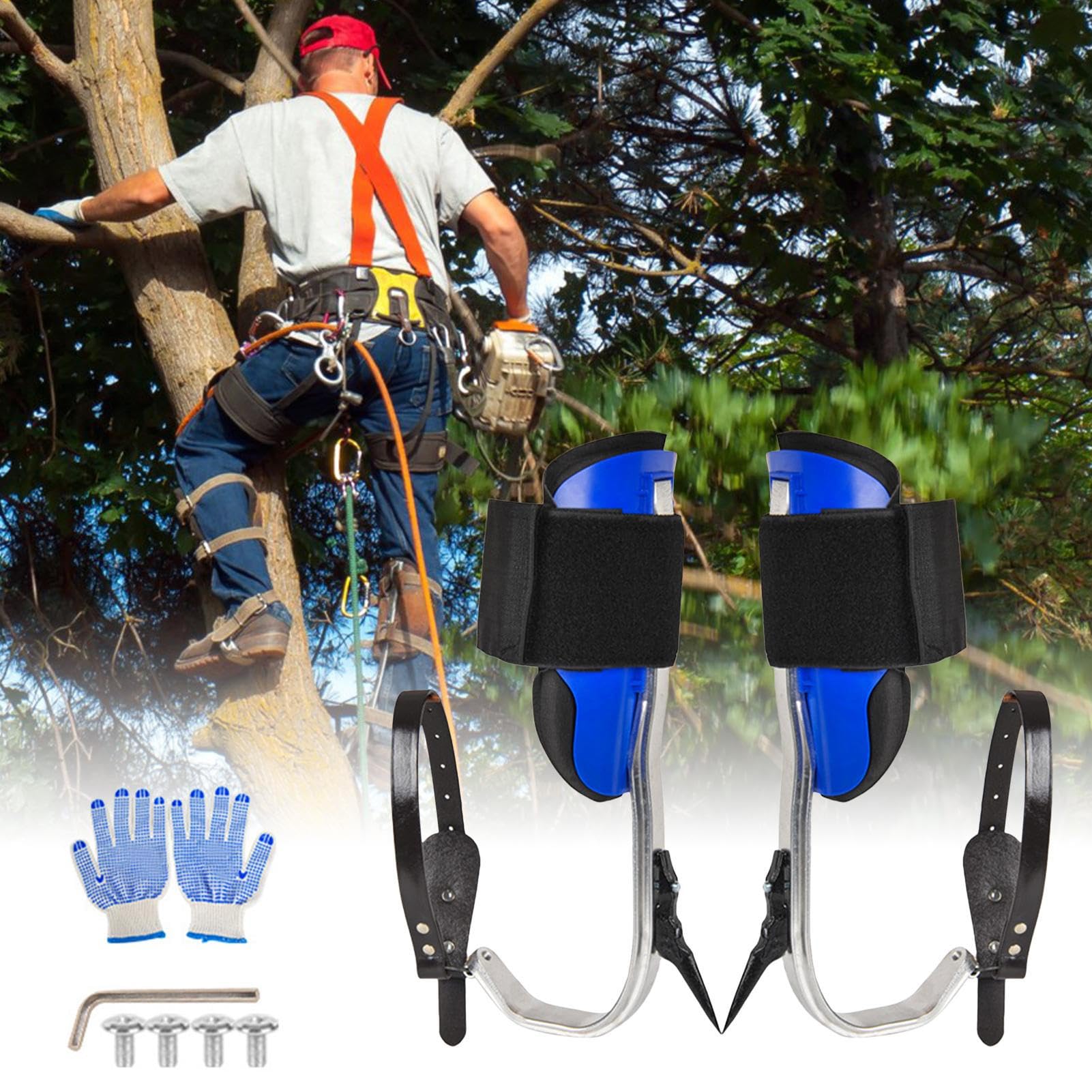 Trepadora de árboles, equipo de escalada de aleación de aluminio, juego de arnés resistente, herramienta de seguridad para deportes al aire libre, recolección de frutas en interiores