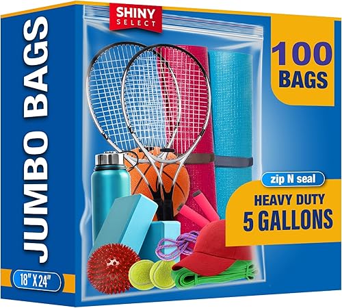 Miniatura 10 de Paquete de 25 bolsas de almacenamiento extra grandes de 5 galones para preparación de alimentos, viajes, organización, mudanza o almacenamiento, 2