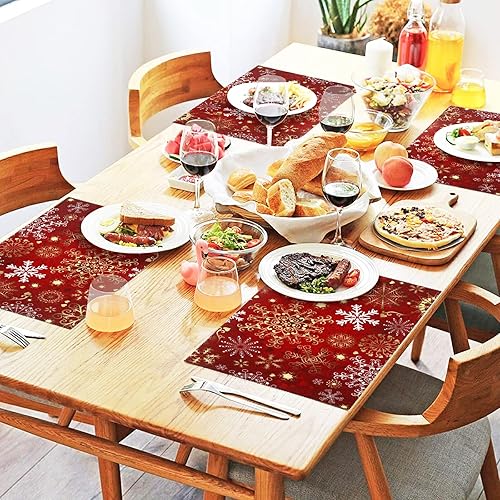 Miniatura 7 de Naanle - Manteles individuales de mesa antideslizantes para cocina, mesa de comedor, decoración del hogar, 12 x 18 pulgadas