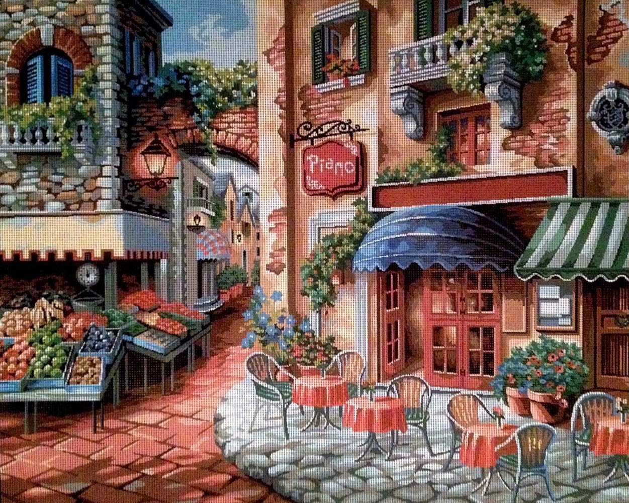 Hudemas Needlepoint Kit Printed Tapestry Canvas and Threads