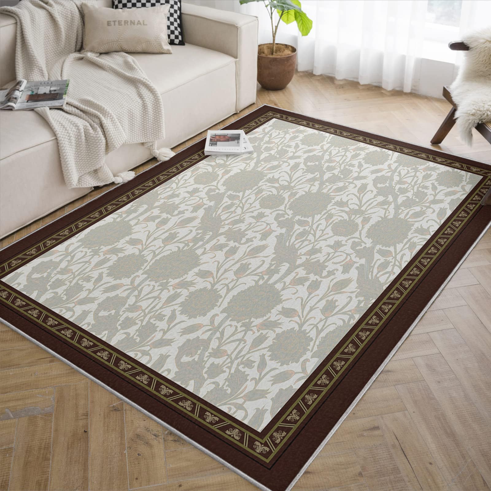 Tapis à poil bas lavable 80x150cm pour bureau et salle à manger