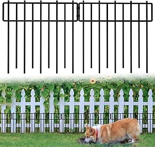 1.2" Gap Animal Barrier Fence - 10 Pack Garden Fence Animal Barrier Panels with 3.75mm Thick Heavy-Duty, Rustproof No Dig Fencing for Animals Dog Fence Outdoor for Yard Garden Edging Border