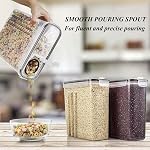 Wildone Cereal & Dry Food Storage Containers, Airtight Cereal Storage Containers Set of 8 [2.5L / 85.4oz] for Sugar, Flour, Snack, Baking Supplies, Leak-proof with Black Locking Lids
