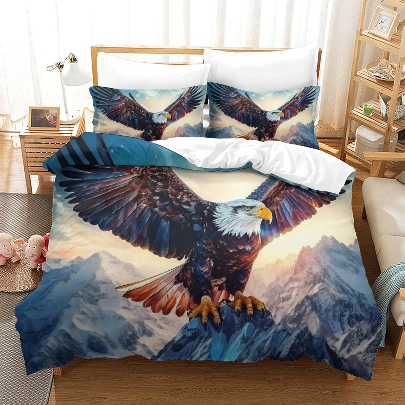 Housse de couette Super King 260x220 cm avec fermeture éclair pour lit adulte et grand lit d'enfant