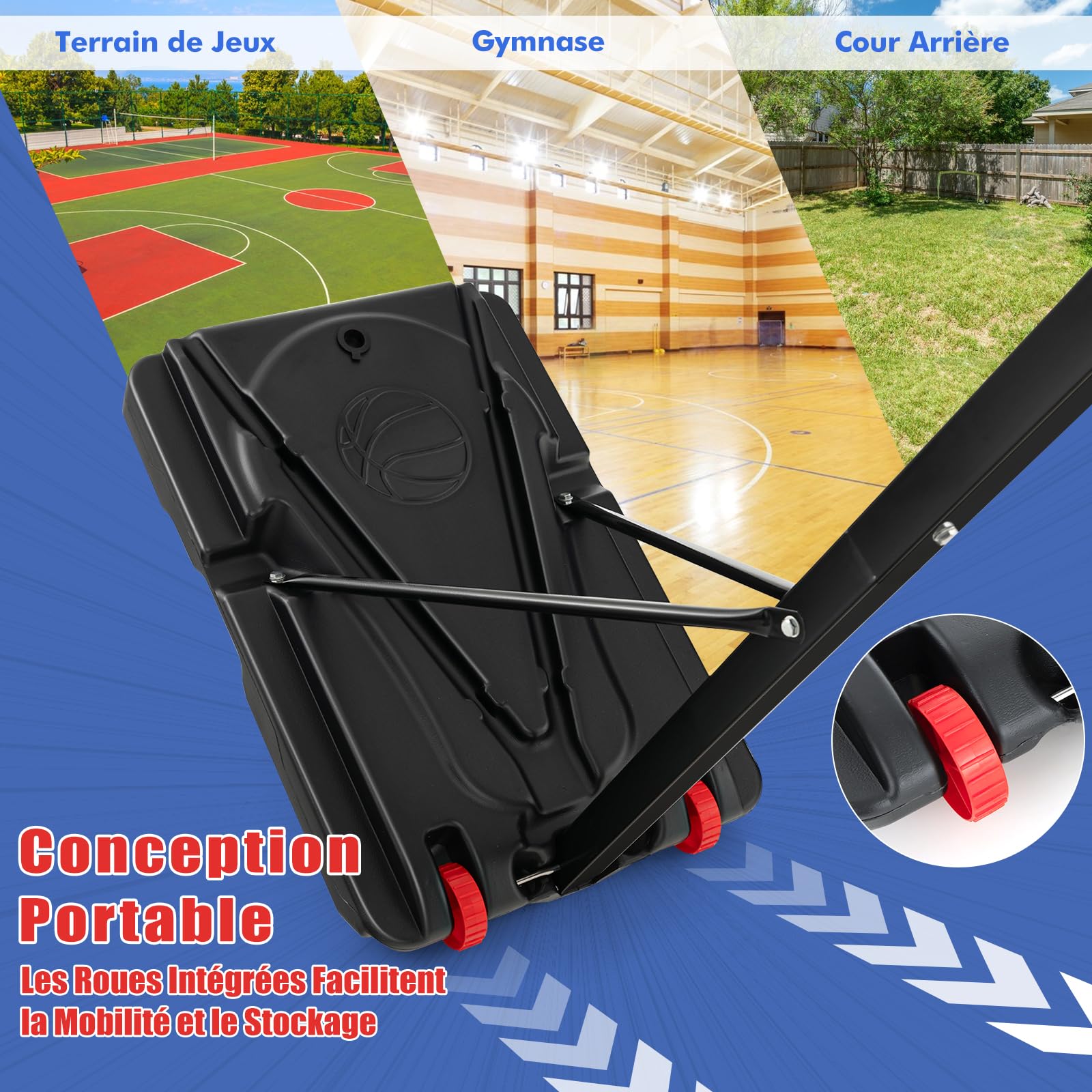 COSTWAY Panier de Basketball sur Pieds Hauteur Réglable de 1,55 à 3,1 m, Support de Basketball Portable avec Panneau Arrière en Pet Basket-Ball et Pompe, Intérieure Extérieure pour Enfants/Jaunes