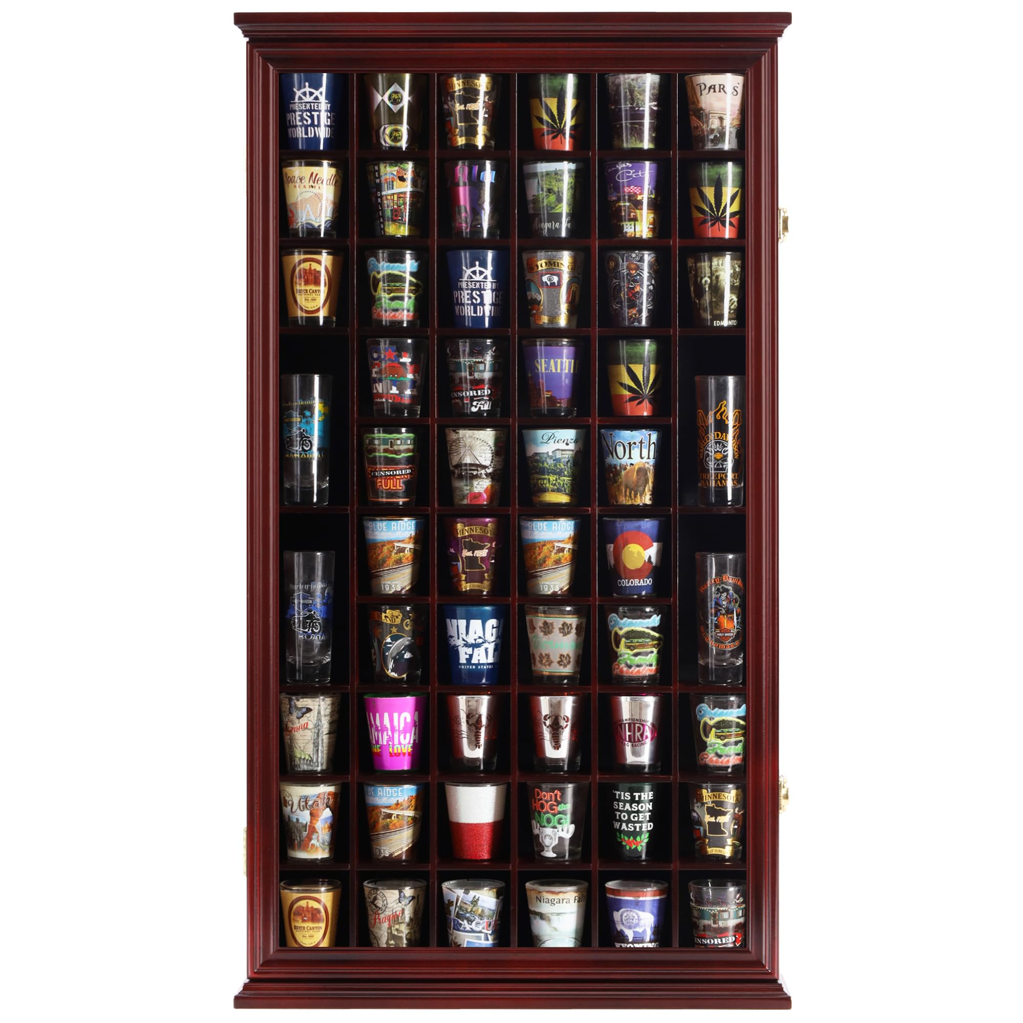 DisplayGifts Solid Wood Shot Glass Shooter Display Case Holder Cabinet ...