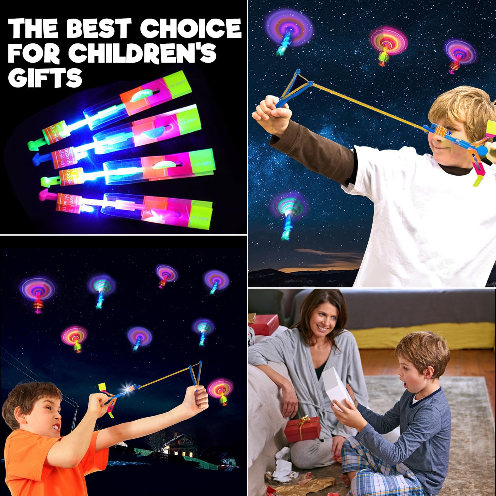 ZZXLOPEZ 20 Piezas LED Helicóptero Vuelo y Lanzador, Tiradores y Cohetes Luminosos Aire Libre para Niños - Regalo de Cumpleaños — view 5