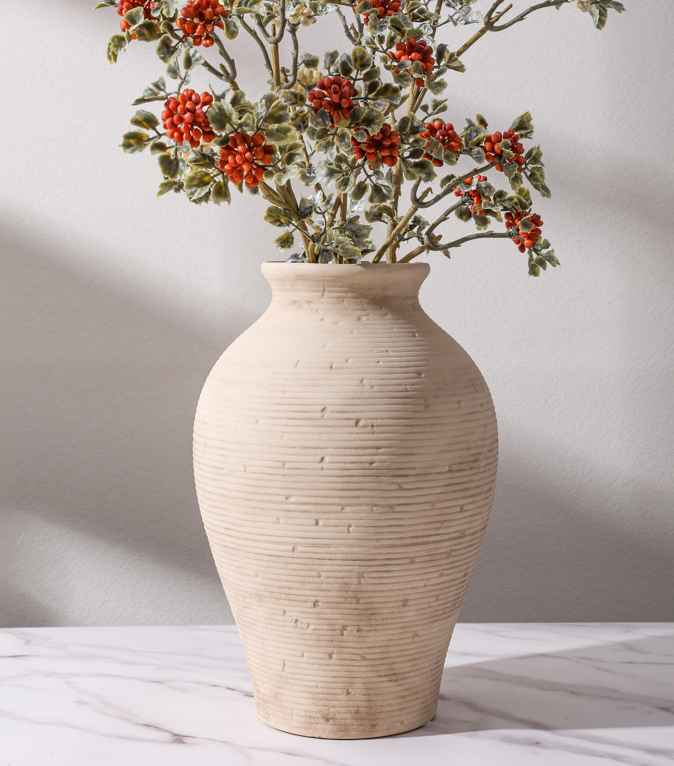 Vintage Farmhouse Ceramic Vase - 9 Inch