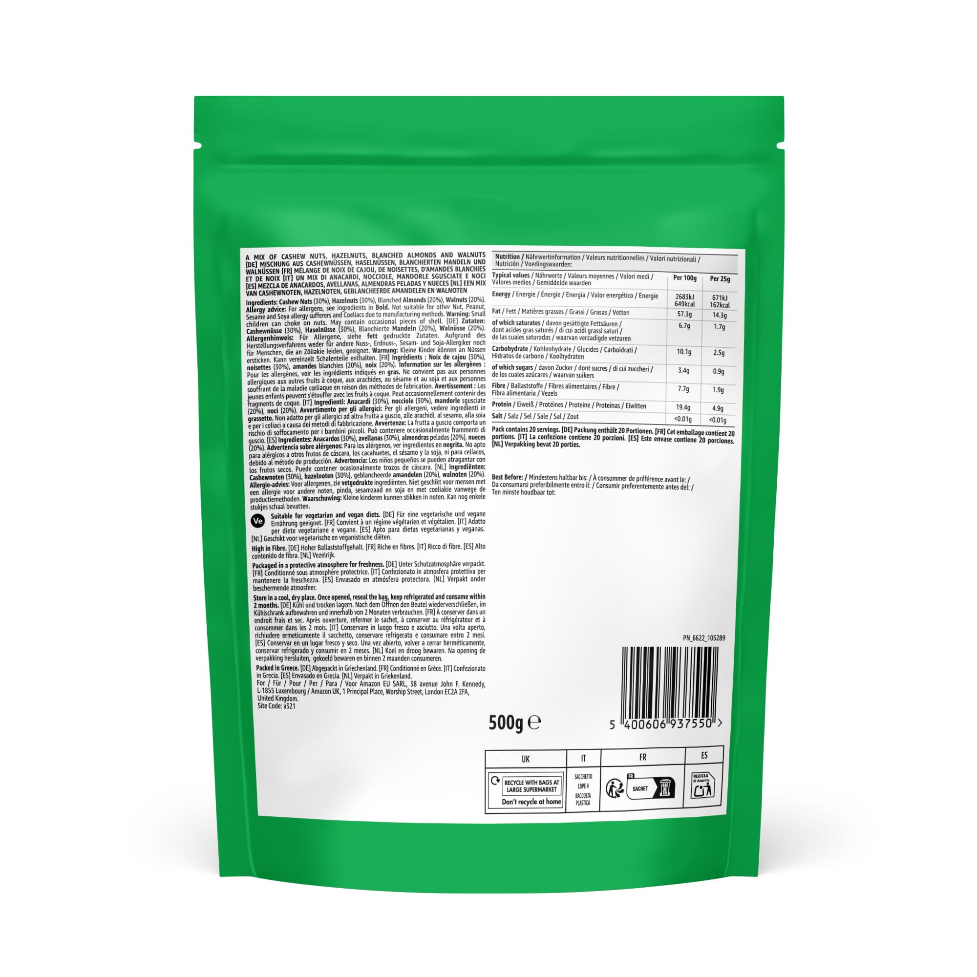 Mezcla de Frutos Secos 500g by Amazon