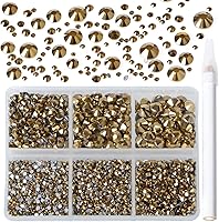 Vista 69 de 2880 diamantes de imitación para arte de uñas, sin termofijación, fijación con pegamento, cristales redondos de vidrio con base plana para hacer