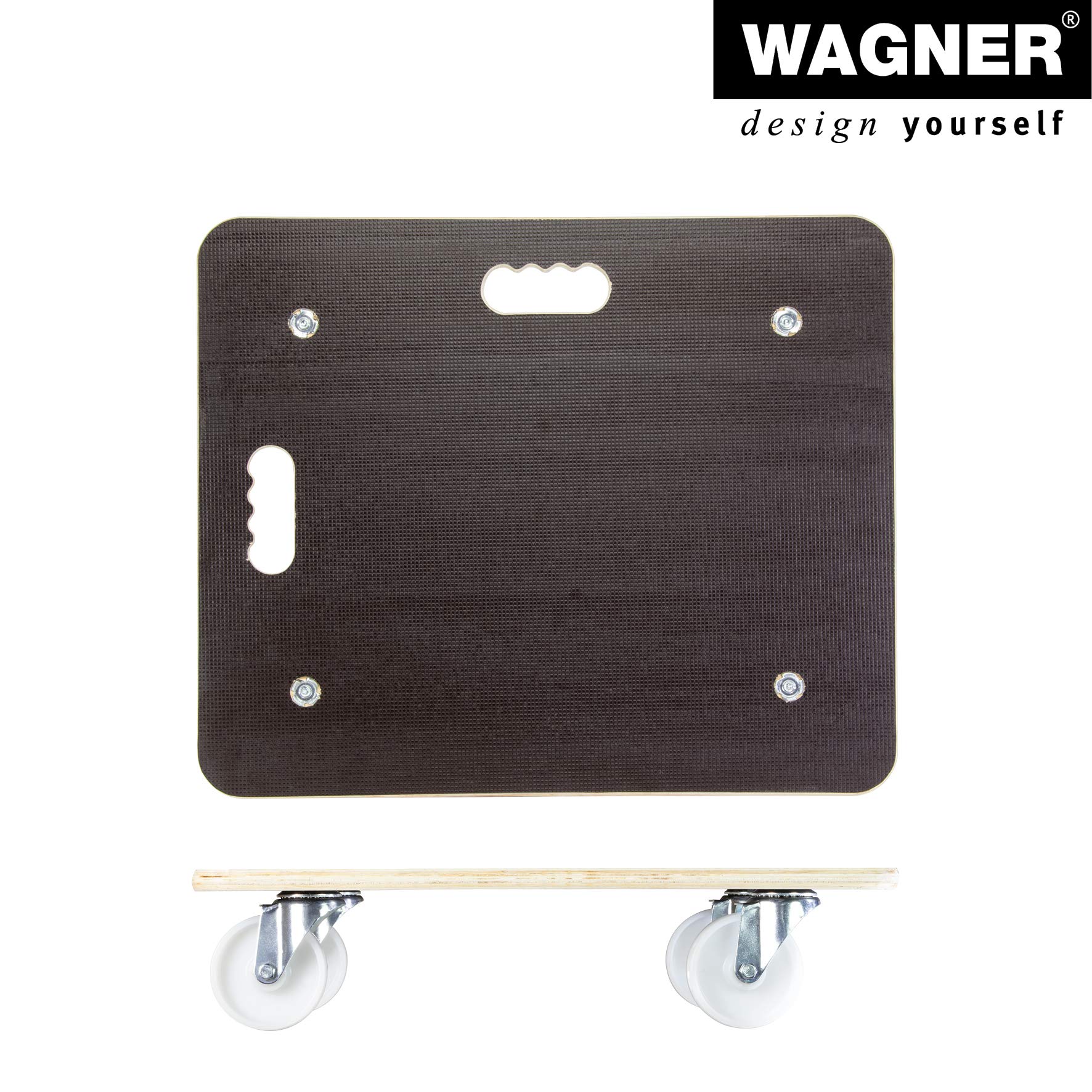 WAGNER Transportroller Transporthilfe 1113 I Schichtholz mit Grip I 59 x 49 x 13,5 cm, Tragkraft 400 kg I Möbelroller für Umzüge I Umzugsrollbrett I Schwerlastrollbrett Tragegriff I FSC® I Made in DE