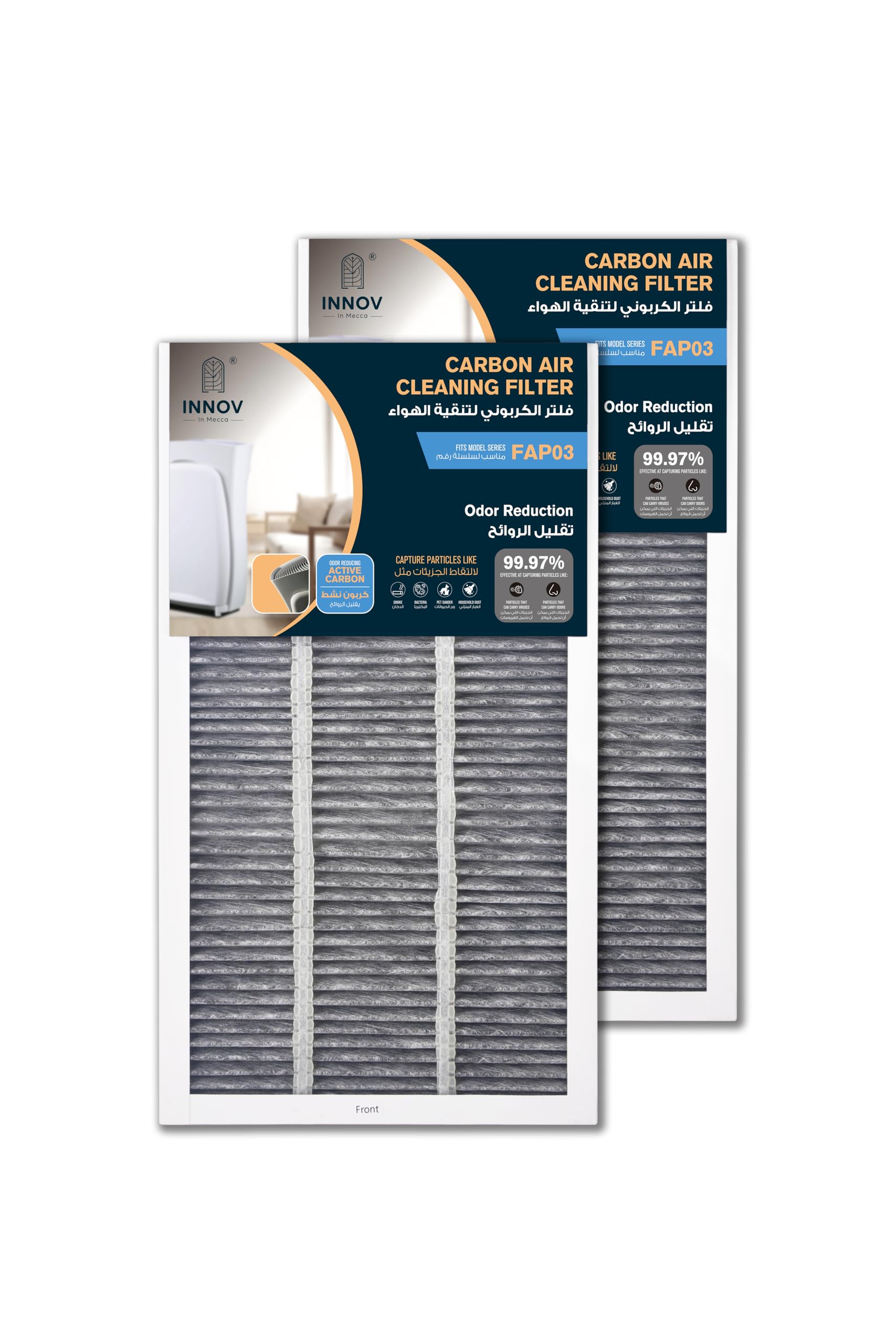 Replacement Air Cleaning Filter for FAP03 Air Purifier filter True HEPA Replacement White and Grey Pack of 2