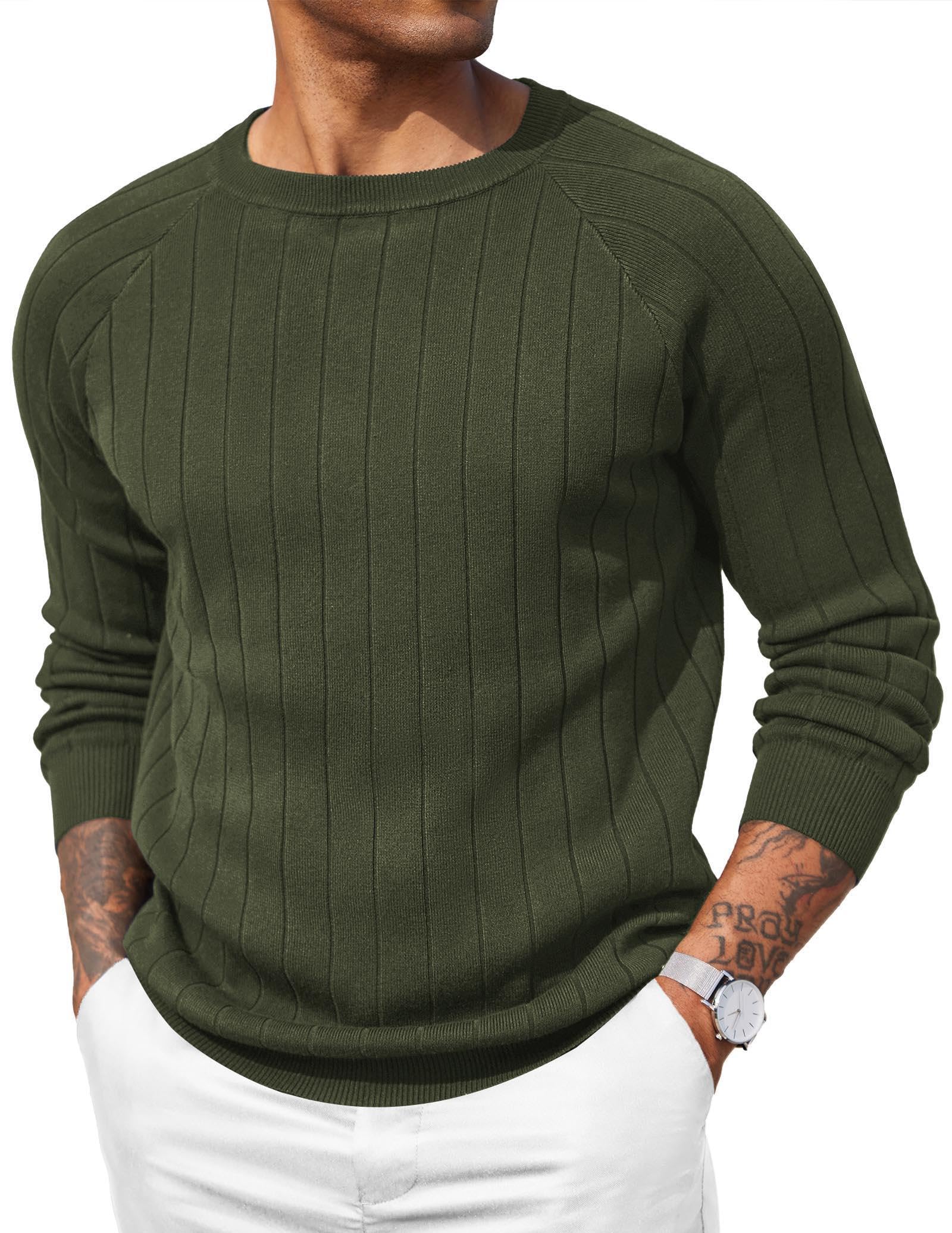 COOFANDY Mens Crewneck Pullover Sweater Business Casual Knit Sweater