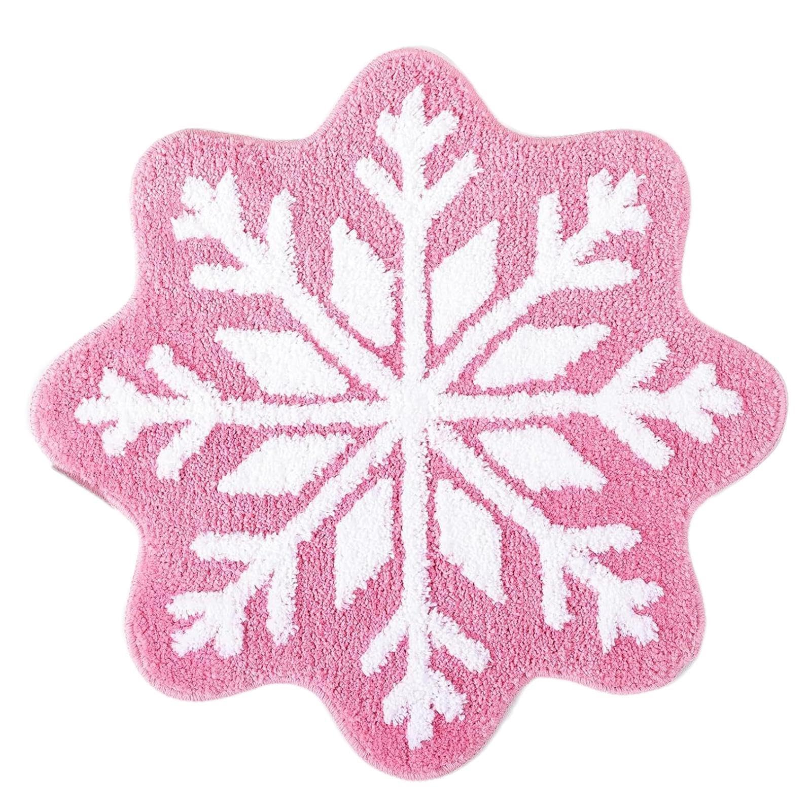 Tapis antidérapants pour Noël ronds et rouges lavables en machine