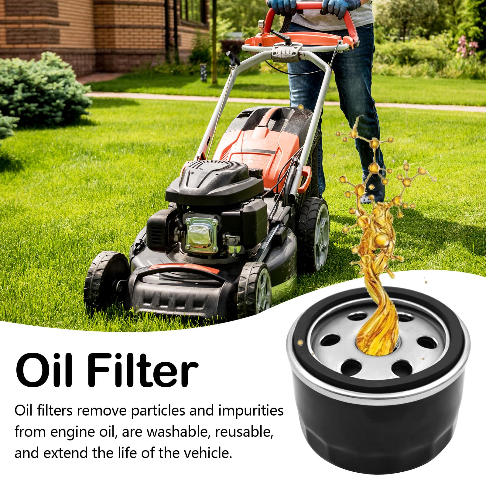 Filtro De Aceite 492932s, 4 Unidades Para Briggs & Stratton 492932S 695396 696854 49065-7007 AM125424 GY20577 LG492932S Accesorio De Filtro De Aceite De 2 1/4 Pulgadas Para Cortacésped