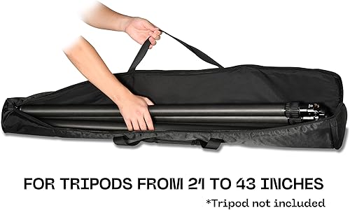 Miniatura 3 de FANAUE Funda de trípode con compartimentos, 39.4 x 9.8 x 9.8 pulgadas, bolsa de trípode resistente con correas para el hombro, funda de transporte