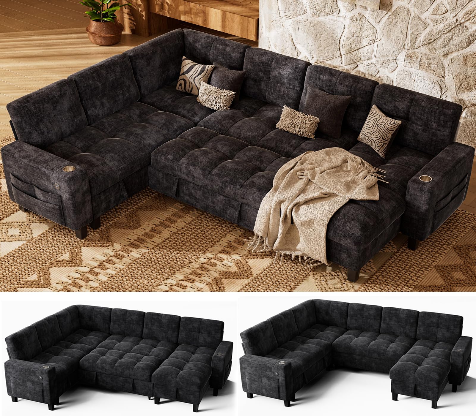 Marsail 110 inch Sectional Sleeper Sofa