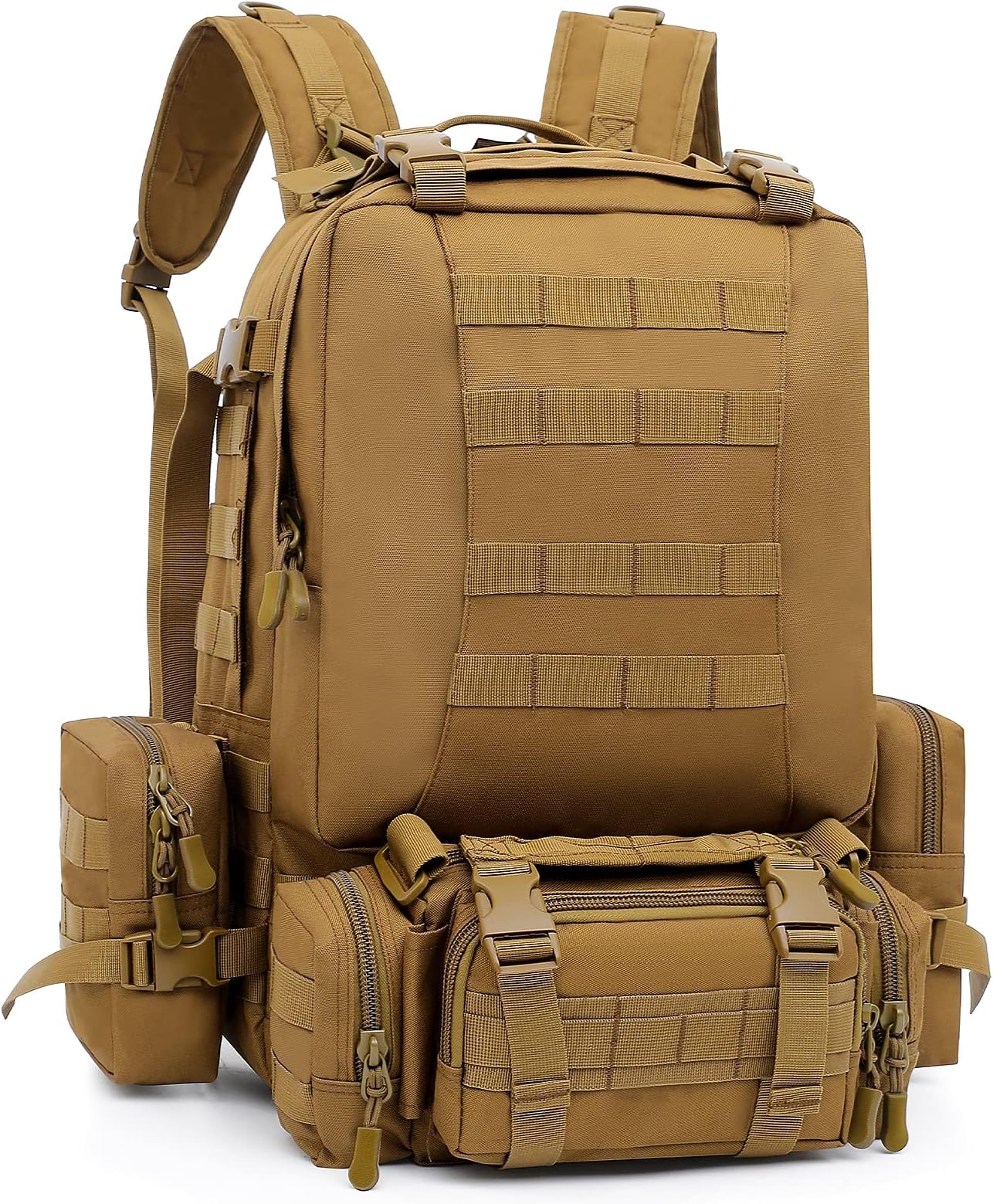 CLORIS 70L Military Tactical Backpack Large Army Rucksack 3 Day Assault Pack Molle Bag Backpacks with 3 Detacheable Tactical Assault Backpacks