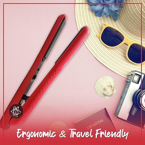 Miniatura 8 de Evalectric Hierro plano de cerámica de 1.25 pulgadas, rojo florescente