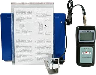 VTSYIQI BTT-2880 Digital Belt Tension Meter Tester Belt Tension Gauge with Three Tension Indication of High Low and OK Handheld Belt Tension Measurement Color Black and Red