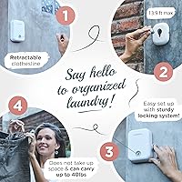 Vista 2 de GorillaLine - Línea de ropa retráctil para interiores y exteriores Línea de lavandería de secado de ropa resistente Línea de ropa de tendedero