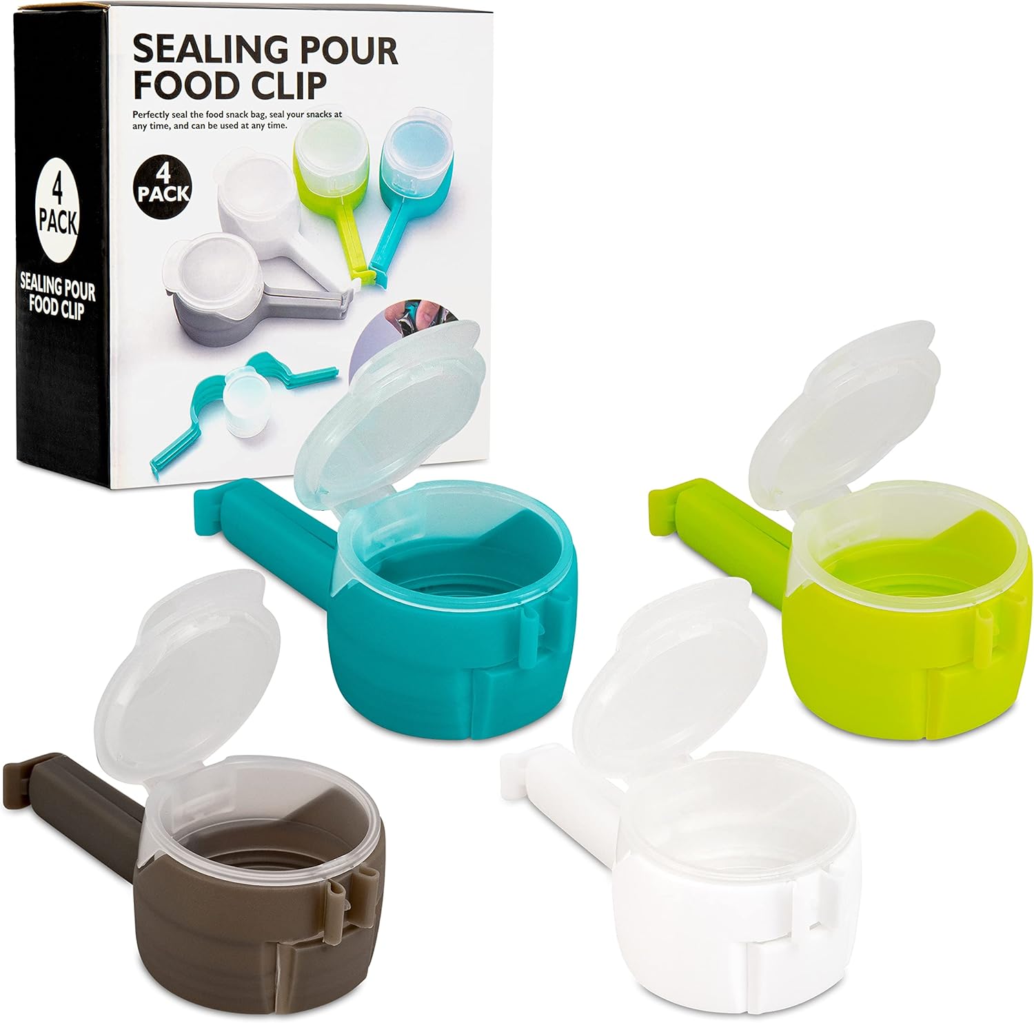 Perfekto24 Closure Clips with Pour Spout Set of 4 Bag Clips Bag