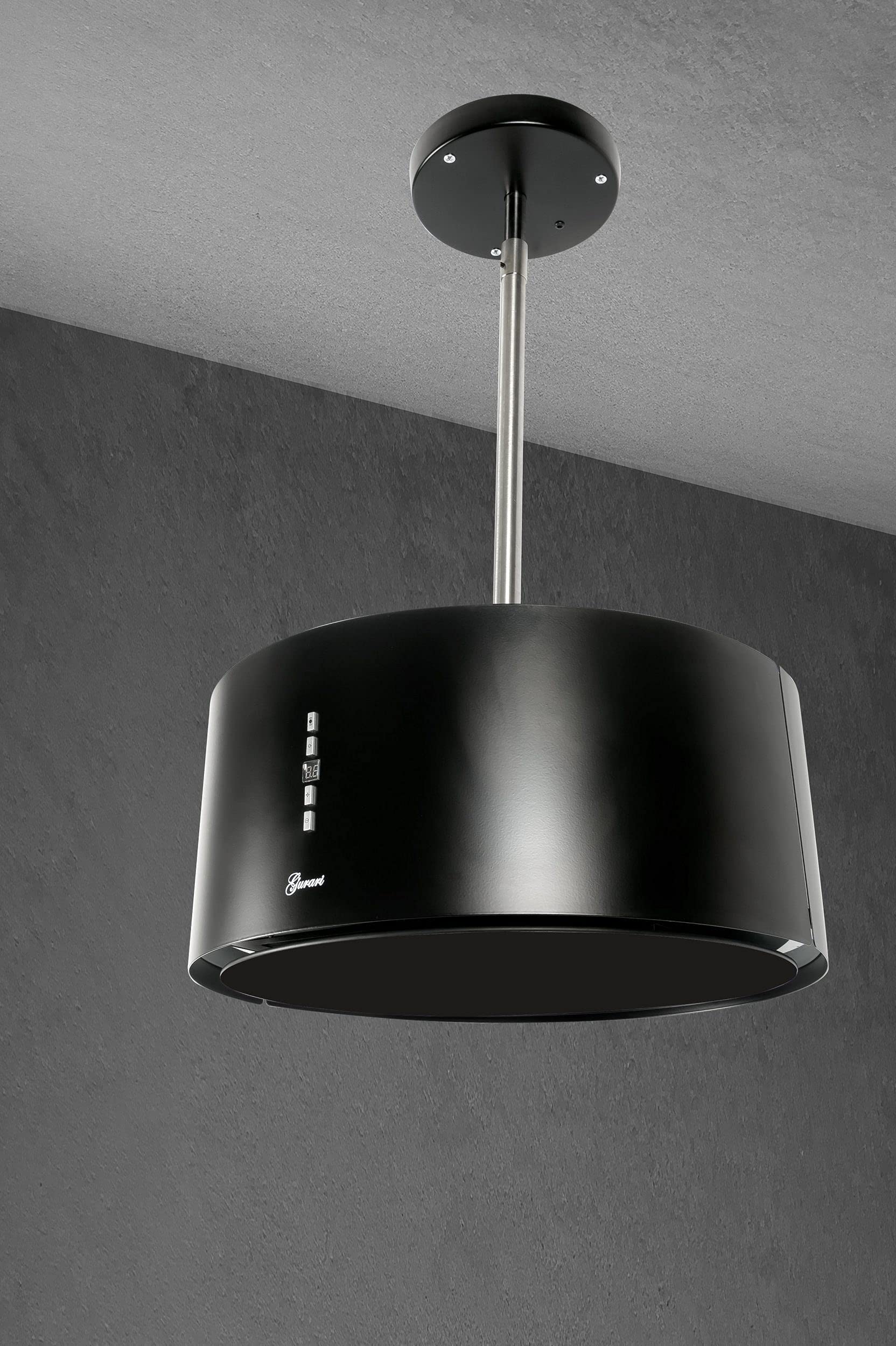 GURARI Inselhaube GCH I 237 50 BL, Umluft Dunstabzugshaube 50cm, 860m³/h, Weiß, LED, Timer, Kohlefilter