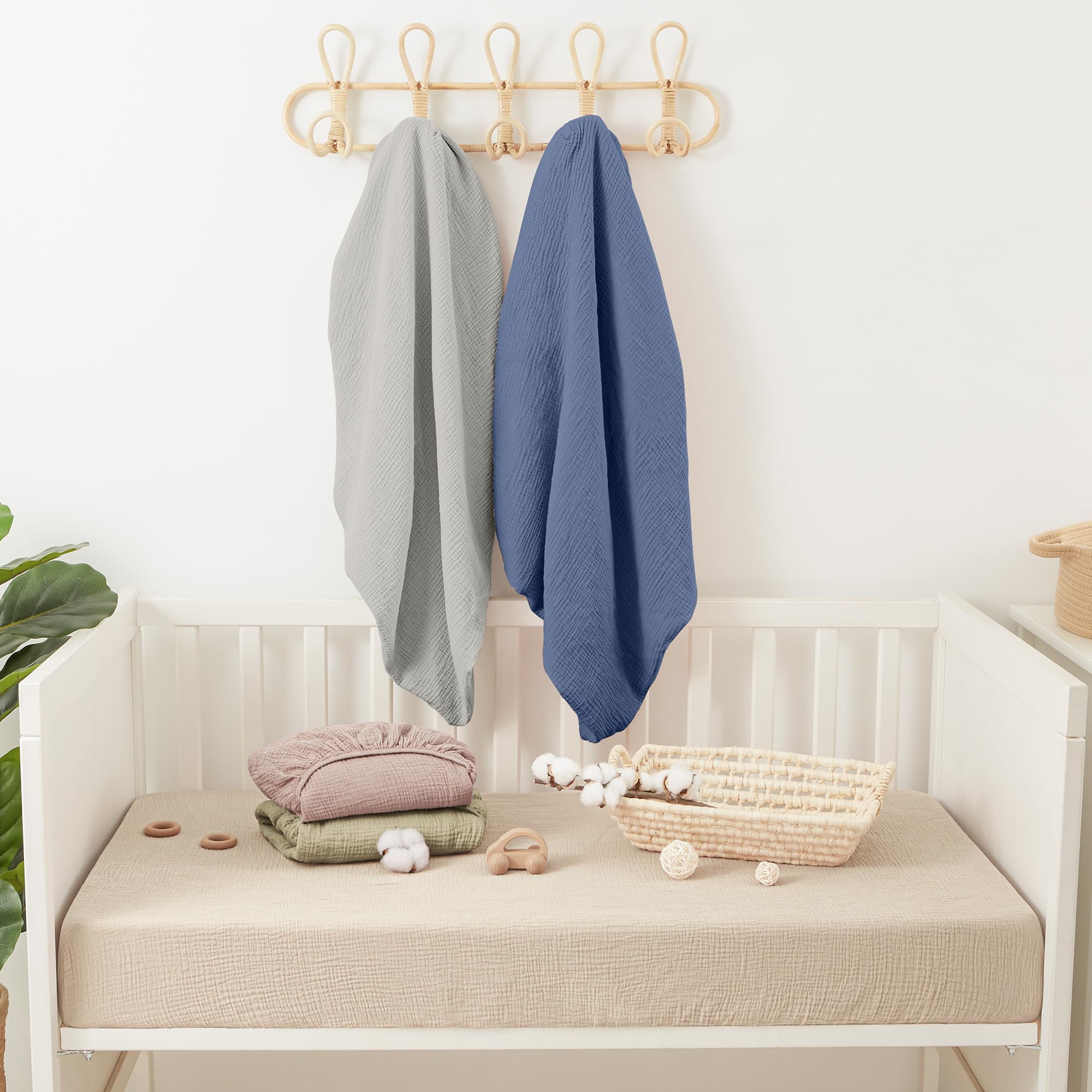 Bearmoss Muslin Crib Sheets Mini Crib Sheets Fitted Crib Sheet Pack N ...