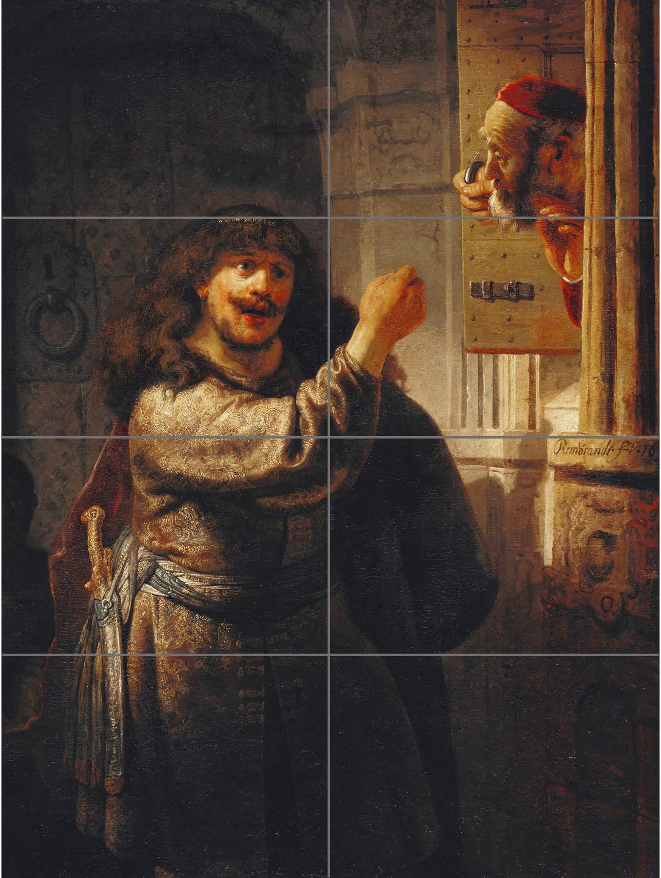 Artery8 Rembrandt Samson Threatened His Father In Law XL Giant Panel Poster (8 Sections)